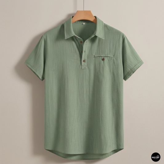 Premium Cotton Spread Collar Katua Shirt See Green Colour