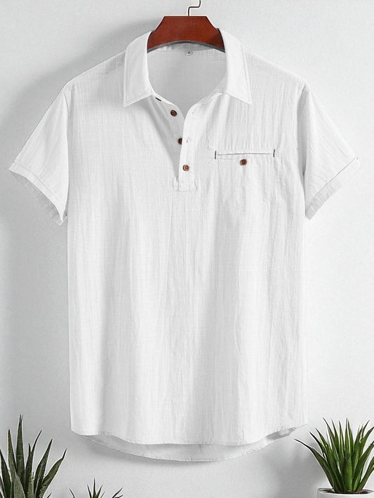 Premium Cotton Spread Collar Katua Shirt White Colour