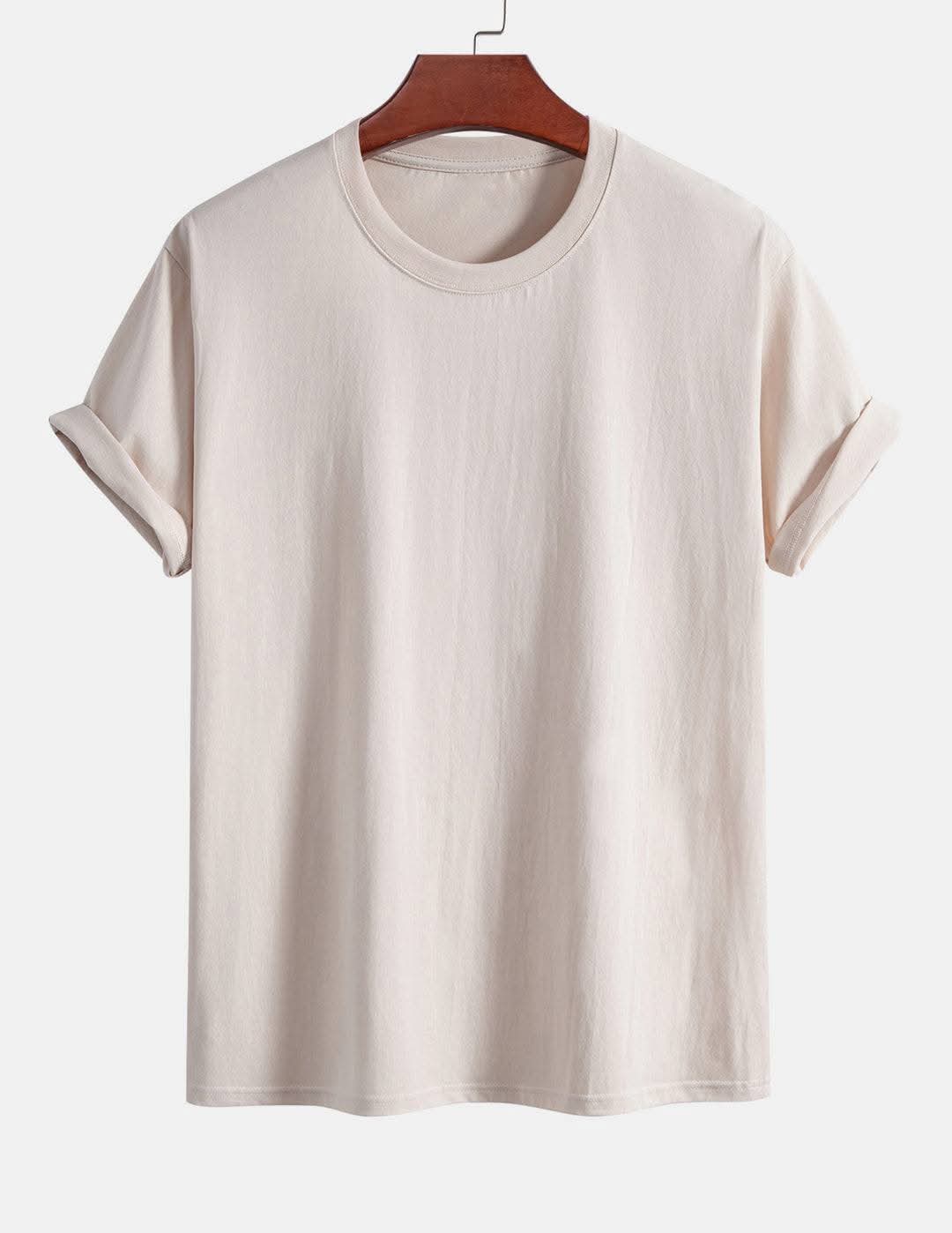 Cream Semi Drop Shoulder T-Shirt
