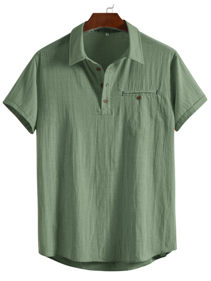 Premium Cotton Spread Collar Katua Shirt See Green Colour