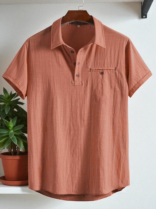 Premium Cotton Spread Collar Katua Shirt Reddish Brown Colour