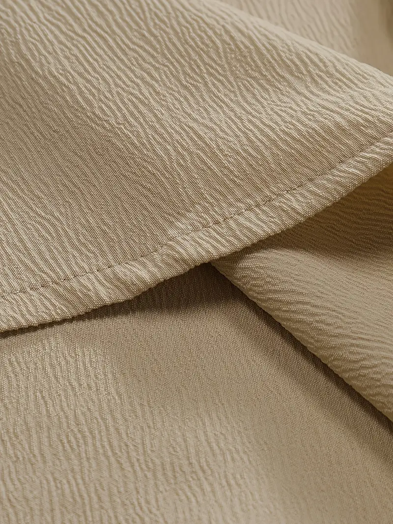 Saffron Cotton Cream Band Collar Solid Shirt