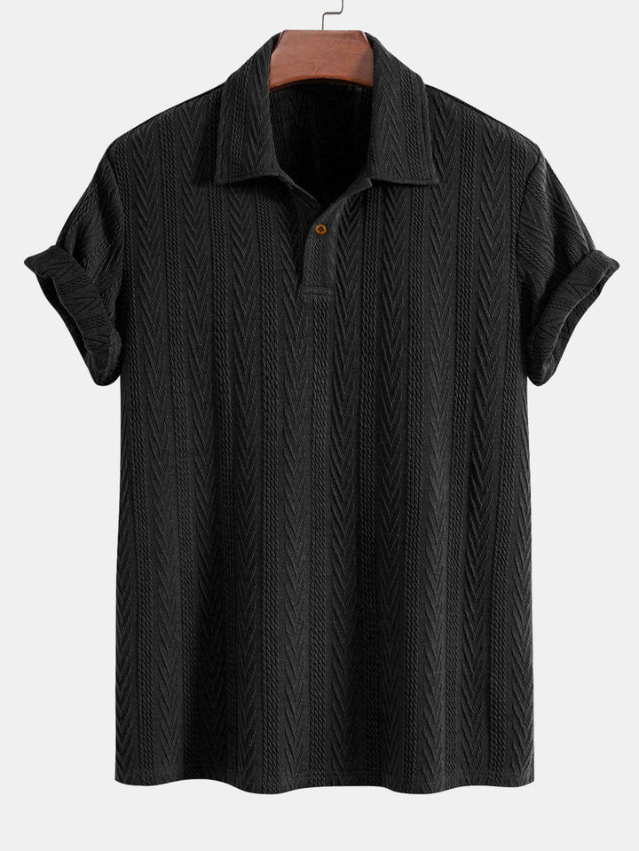 Knitted Black Polo Shirt