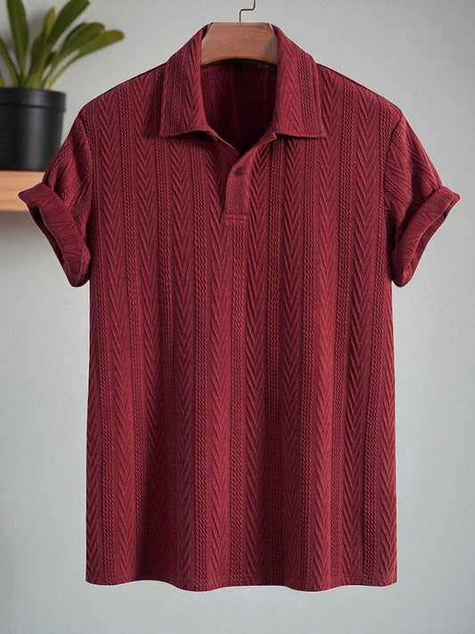 Knitted Red Maroon Polo Shirt