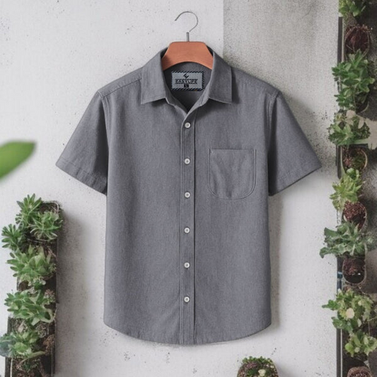 Lite Ash Colour Half Sleeve Cotton Shirt