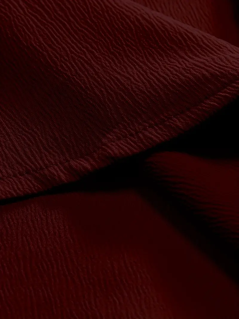 Saffron Cotton Maroon Band Collar Solid Shirt