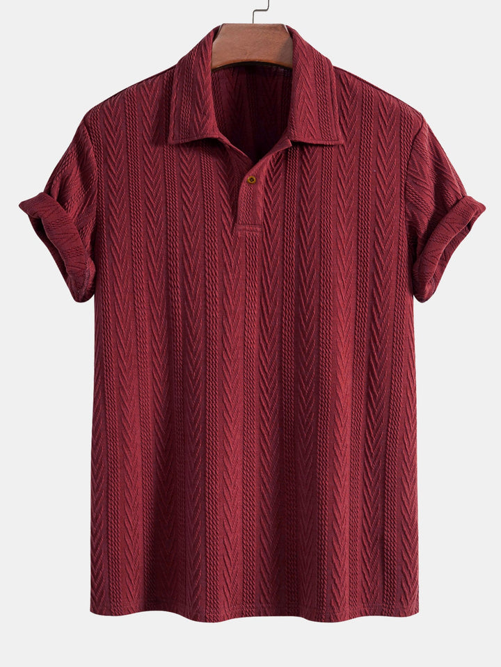 Knitted Red Maroon Polo Shirt