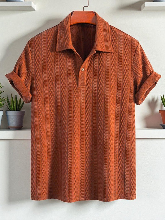 Knitted Brown Polo Shirt
