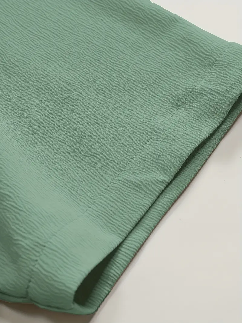 Saffron Cotton See Green Band Collar Solid Shirt
