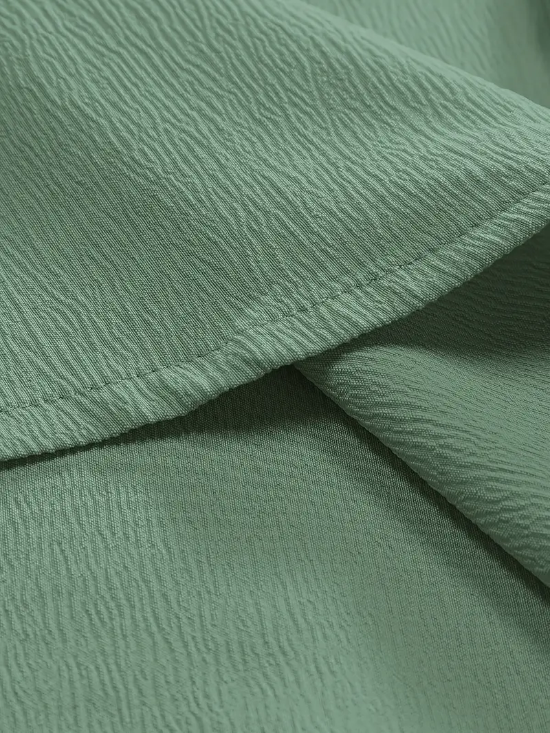 Saffron Cotton See Green Band Collar Solid Shirt