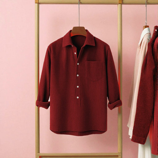 Maroon Colour Luxury Full Sleeve Cord Katua Shirt