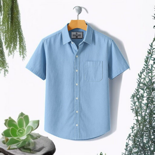Sky Blue Half Sleeve Cotton Shirt