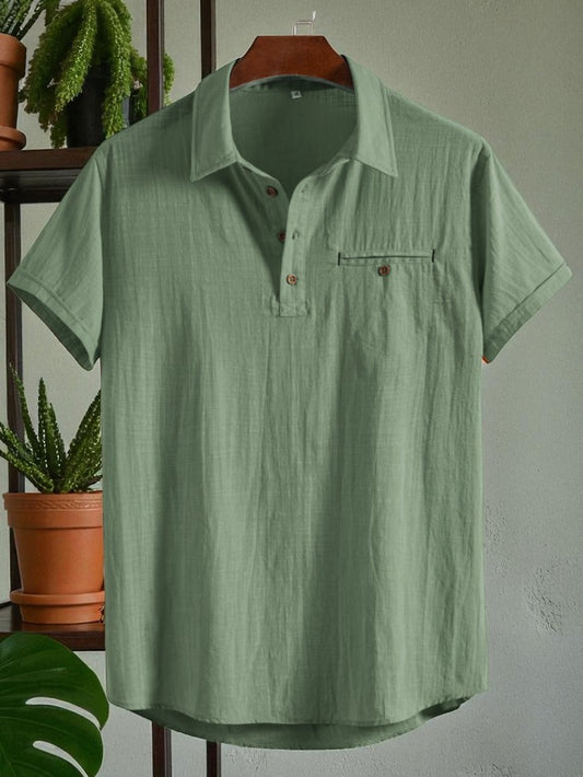 Premium Cotton Spread Collar Katua Shirt See Green Colour