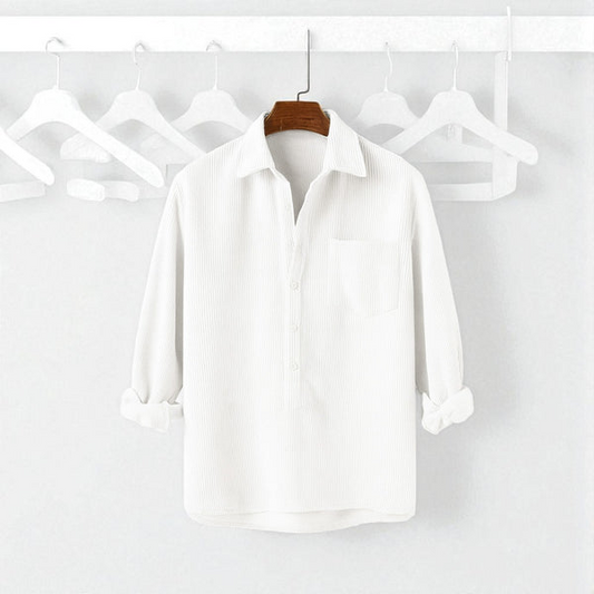 White Colour Luxury Full Sleeve Cord Katua Shirt