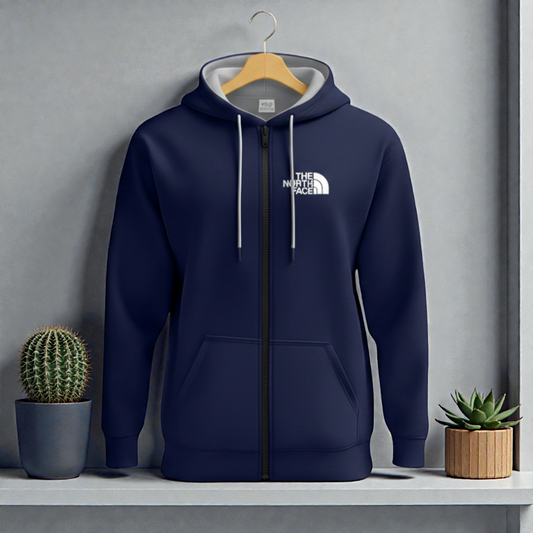 Navy Blue Colour Luxuries Men's Zipper Hoodie