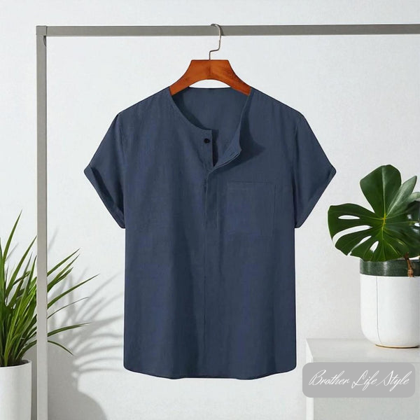 O-Nick Half Sleeve Katua Shirt Navy Blue Colour