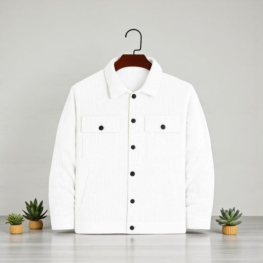 Men's casual corduroy jacket White