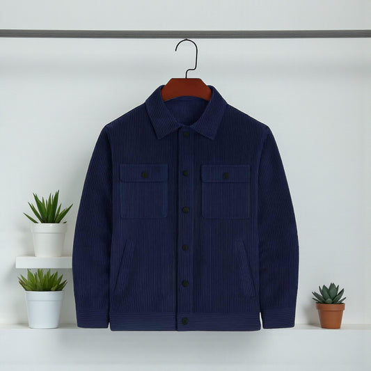 Men's casual corduroy jacket Navy Blue