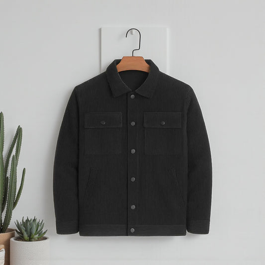 Men's casual corduroy jacket Black